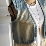 Farm Rio  Distressed Denim Vest RARE Photo 1