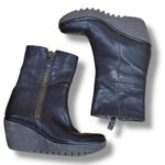Fly London  Dark Brown Leather Side Zip Wedge Ankle Boots Size 36/ US 6 Photo 4