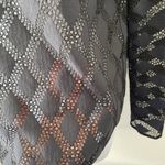 Maje Top Womens 1 Small Black Lamour Diamond Lace Boatneck Sheer Chic 3/4 Sleeve Photo 5