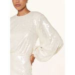 ROTATE Sequins Dress in Egret 38 New Womens Mini Long Sleeve Cocktail White Size undefined Photo 12