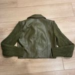 7 For All Mankind NWT  Cropped Faux Vegan Leather Cable Knit Jacket Size XS Photo 4