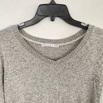Potters Pot Gray Marled V Neck Lace Trim Long Sleeve Soft Knit Sweater Top M Size M Photo 3