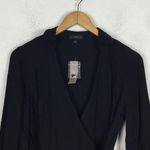 NWT J. Crew Black Drapey Long Sleeve Wrap Mini Dress Size 2 Workwear Classic Photo 3