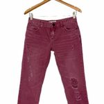 Free People Distressed Whiskers Pale Dark Pink Capris Sz 25 Photo 1
