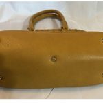 Neiman Marcus Marcus Neiman Woven Leather Satchel Tan Mustard Color Shoulder Handbag Purse Photo 3