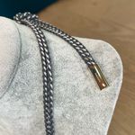 Salvatore Ferragamo  Statement Necklace Leather Chain Western Braided Navy Photo 5