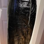 H&M High-Rise Pencil Skirt Black Knee Length Faux Leather Women's Size 8 Vinyl Glossy Vintage Y2k Whimsygoth Coquette Photo 3