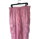 Halara Light Pink Metallic Semi Sheer Cargo Pants Drawstring Pockets XL NWT Photo 6