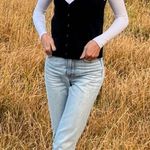 Brandy Melville Navy Elizabeth Wool Button Vest Photo 6