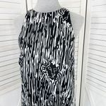 Anne Klein Lion Head Logo Print Shift Slip Maxi Dress Black White 6 Sleeveless Photo 5
