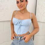 Boutique Tiger Cherry Baby Blue Corset Top Photo 0