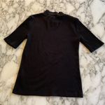 Madewell EUC Ribbed Mockneck Short Sleeve Top Black XXS Customer Return Sold Out Photo 6