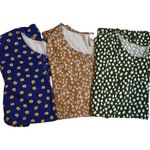 Blair  Womens 2XL 3 Piece Bundle Tops Floral Print Short Sleeve Long Sleeve Photo 12