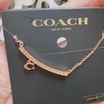 Coach  RoseGold  Pave Signature Bar Necklace 91431 NWT Photo 7