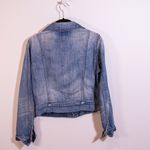 Current/Elliott The Snap Jacket Cotton Stretch Jean Denim Collared Wishing Well Photo 2