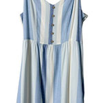 Joie  Linen Blend Striped V-Neck Sundress‎ in Blue and White, Size 8 Photo 0