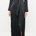 Missguided Black Faux Wrap Deep V-Neck Maxi Dress 2 Goth Witchy Vamp Photo 0