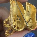 Christmas Slippers w Gifts Enamel COREL Vintage Gold Brooch Pin Photo 13