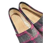 Toms Womens Size 9.5 Cozy Fairy Pink Plaid Loafers Canvas Comfortable Alpargatas Photo 4