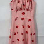 Belle Poque Strawberry Print Dress Women Medium Pink‎ Preppy Y2K Retro Novelty Pink Photo 0