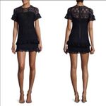 Parker LACE BLACK GOTH RUFFLED DRESS XS Photo 1