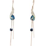 Blue Peacock Tassel Earrings 2023 New Trendy High End Earrings Photo 5