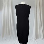 London Style  Black Lace Panel Midi Sheath Dress Women’s Sz 12 Sleeveless Pencil Photo 1