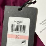 DKNY  Size 10 Dark Pink Bordeaux Ruffle Plunge Tummy Control One Piece Swimsuit Photo 4