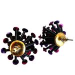 Statement Sputnik Burst Earrings – Pink & Purple Sequins Photo 4
