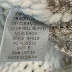 Umgee  Cream And Gold Distressed‎ Oversized Cable knit Sweater Small Photo 6