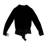 L'Agence Long Sleeve Faux Wrap Neckline Velvet Bodysuit Black Size S Photo 1