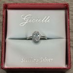 Gioielli Oval Cubic Zirconia Sterling‎ Silver Engagement Ring Size 7 Photo 1