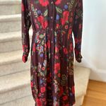 Blank London Anthropologie Burgundy Floral Button Front Shirt Dress Red Size undefined Photo 0