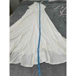 Commense White Sleeveless Ruched Front Keyhole Neckline Halter Maxi Dress Large Photo 8