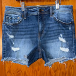 Eunina  Blue Distressed Jean Shorts Photo 0