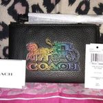 Coach NWT OMBRE LEATHER HORSE AND CARRIAGE CORNER ZIP WRISTLET $78 Photo 0