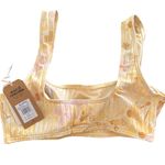 Billabong NWT Women's Make You Mine Bikini Tank Top L/12 Yellow Flower Photo 4