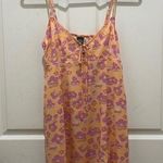 Wild Fable  Orange & Purple Daisy Floral Print Spaghetti Strap Mini Dress Photo 0