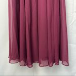 Lulus  Burgundy Wine Red V-Neck Chiffon Maxi Dress S Photo 4