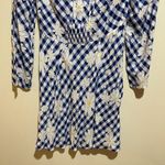 Rixo 2 Renata Blue Gingham Daisy Floral Collared Long Sleeve Mini Dress Retro Photo 10
