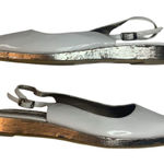 Spiegel Vintage  White Peep Toe 
Slingback Flats Size 8‎ Adjustable Strap Shoes Photo 0
