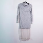 Maison Martin Margiela Wool Blend Knit Stretch Tulle Mesh Trim Sweater Dress S Photo 0