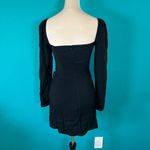 Reformation  Rosalie Black Dress Square Neck Long Sleeve Wrap Skirt Mini Dress 4 Photo 3