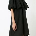 ANINE BING  Flowy Off The Shoulder Black Cotton Linen Blend Mini Dress Sz XS Photo 0