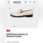 Ecco Like New  Leather Dress Classic 15 Loafers Ivory Size 8 - 8.5 Retail $249.00 Photo 8
