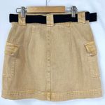 PacSun  Yellow Denim Cargo Mini Skirt Belt Pockets Womens 27 Grunge Y2K 2000s Alt Photo 3