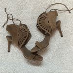 Tory Burch Leyla Lace Up Suede Cut Out Open Toe Stilettos Heels Size 7.5 Photo 1