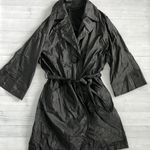 Vintage Weill Black Leather Look Trench Coat Size M Size M Photo 0