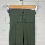 Aerie Offline By  Green Ribbed Lace Up High Rise Leggings Size XS Photo 3