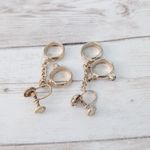 Vintage Screw Back Earrings Wedding Theme Dangle Ring Dangle Gold Photo 8
